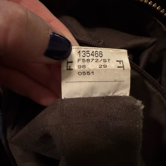 Furla Ostrich Embossed Leather Hobo Shoulder Bag Taupe Gold Zip - Picture 11 of 11